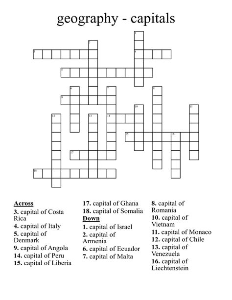 capital city of armenia crossword.